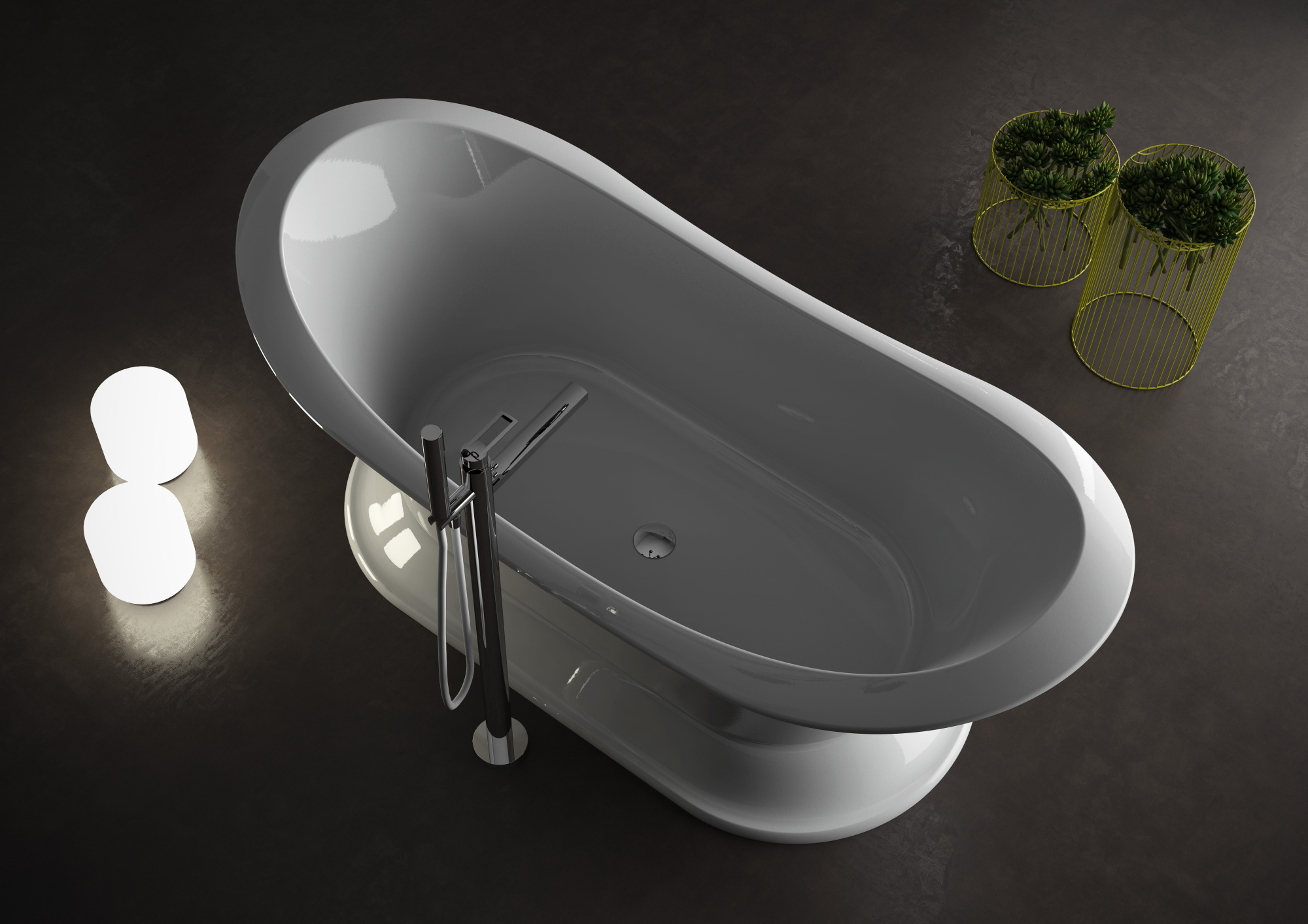 VAFORBA01 Ванна отдельностоящая Olympia Formosa 185 см, донный клапан в комплекте (цвет - белый)