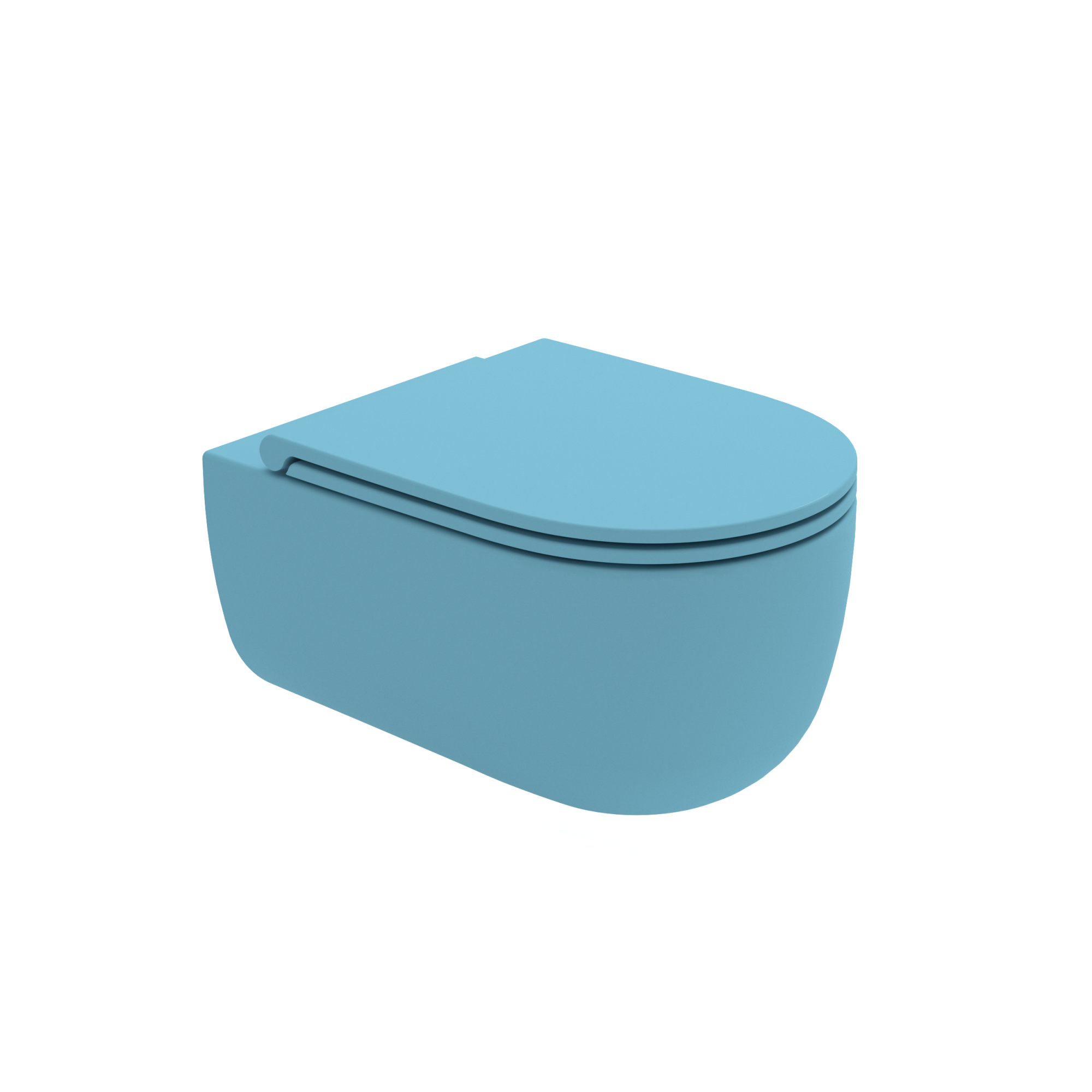 MIL120233 Унитаз подвесной Milady Olympia безободковый с креплениями (цвет- голубой матовый)