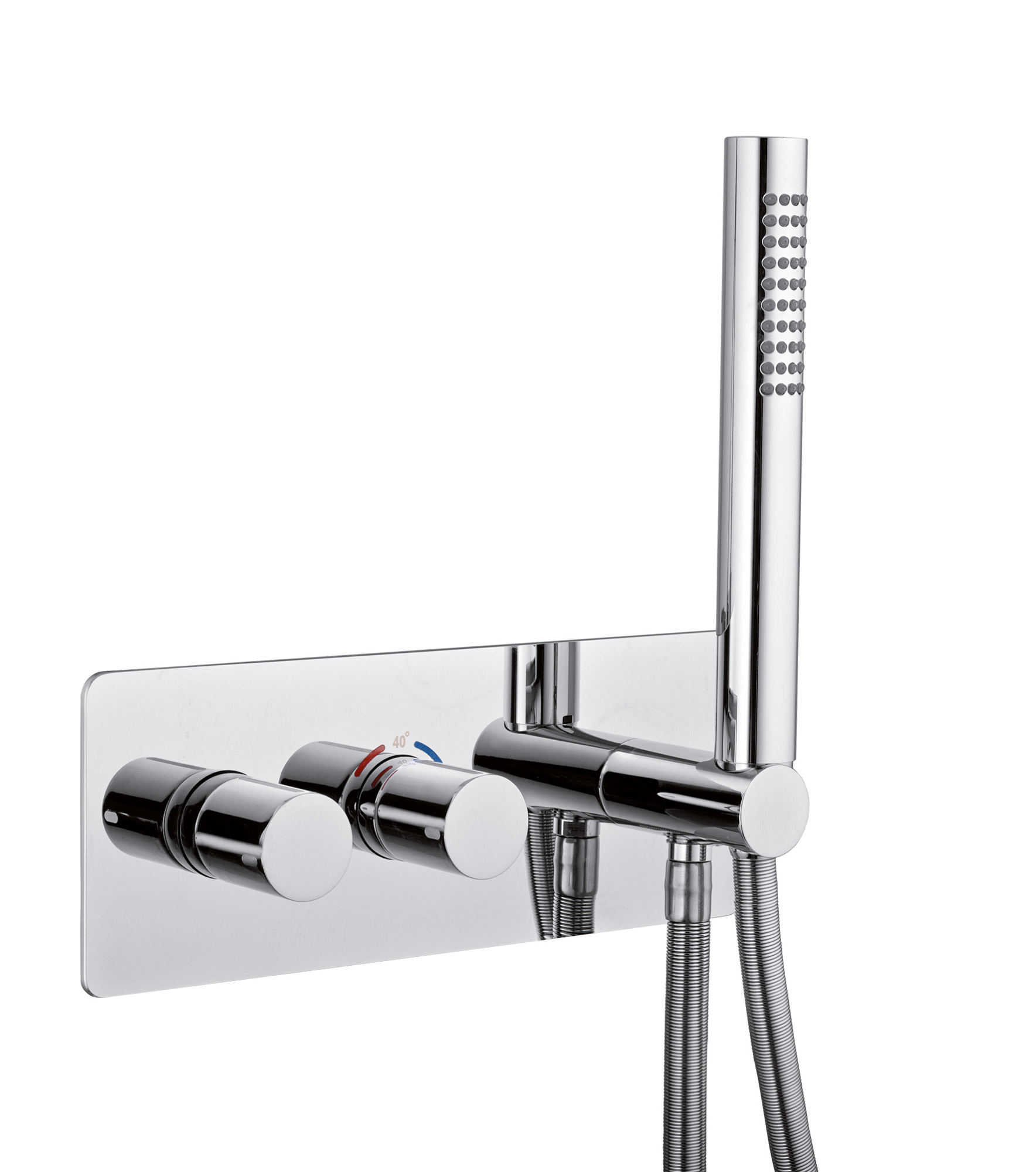 8278 Встраиваемый термостатический смеситель Giulini, интегрированный душевой комплект + дополнительный выход воды, встраиваемый бокс (цвет - Хром)