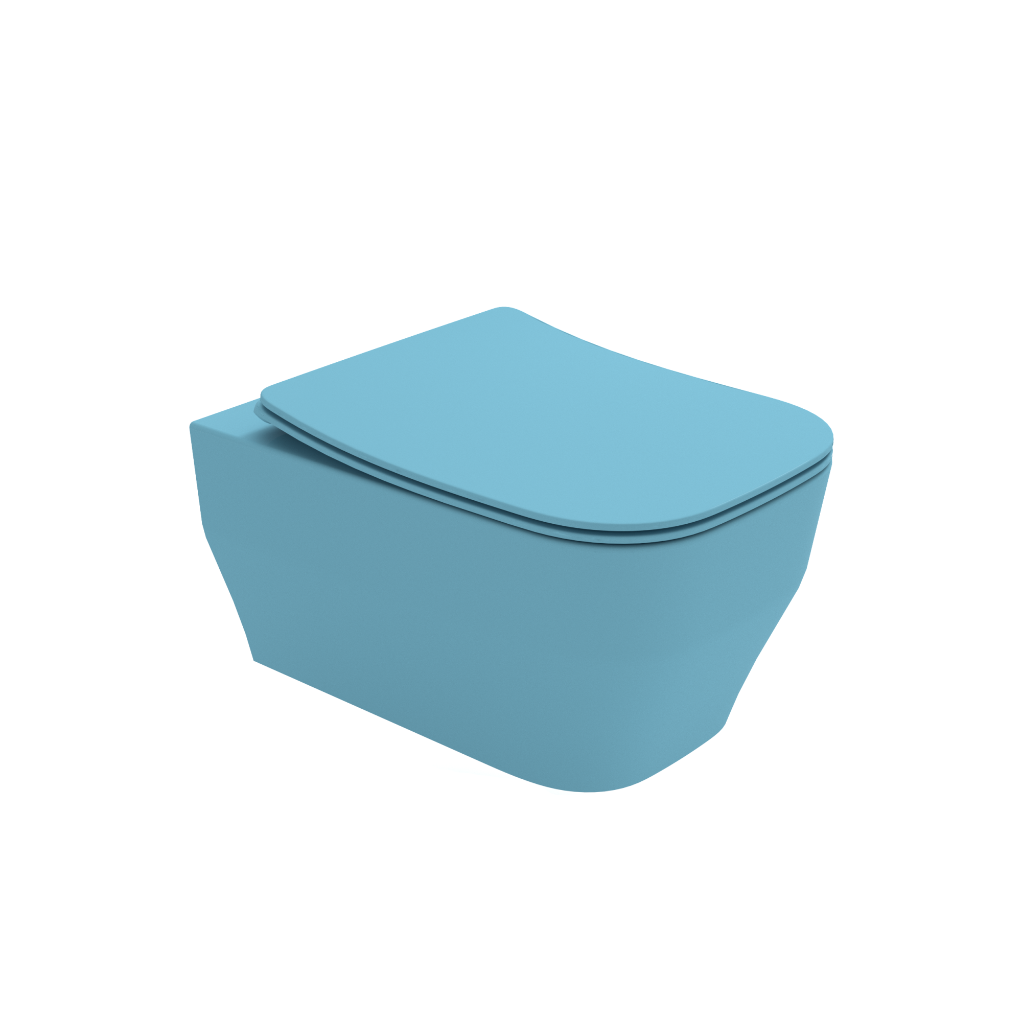 SYN1202R33 Унитаз подвесной безободковый Olympia Synthesis Eco с креплениями (цвет - матовый голубой)