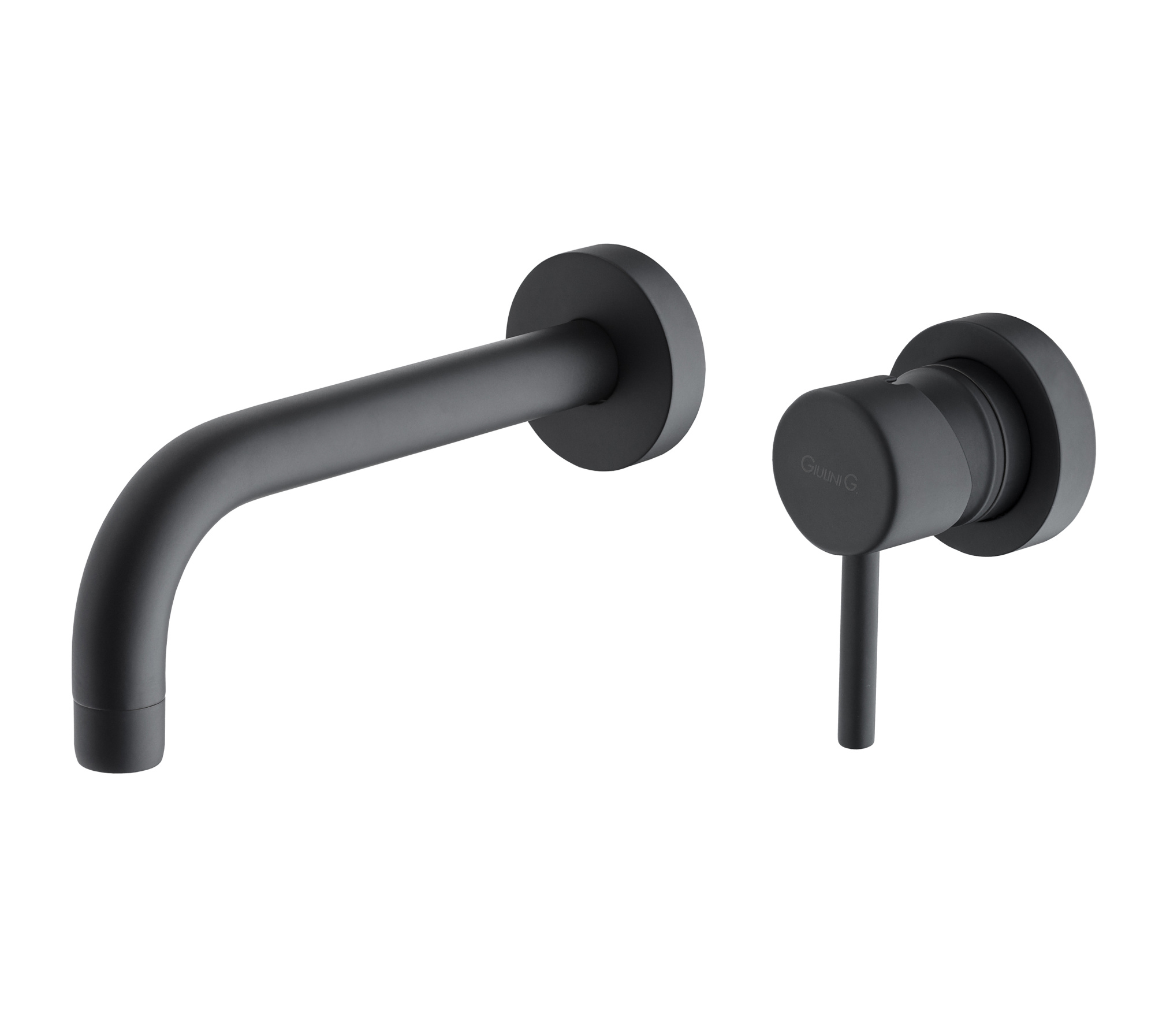 6525-20NO Смеситель для раковины Giulini Futuro настенного монтажа, излив 20 см, без донного клапана (цвет - черный матовый)