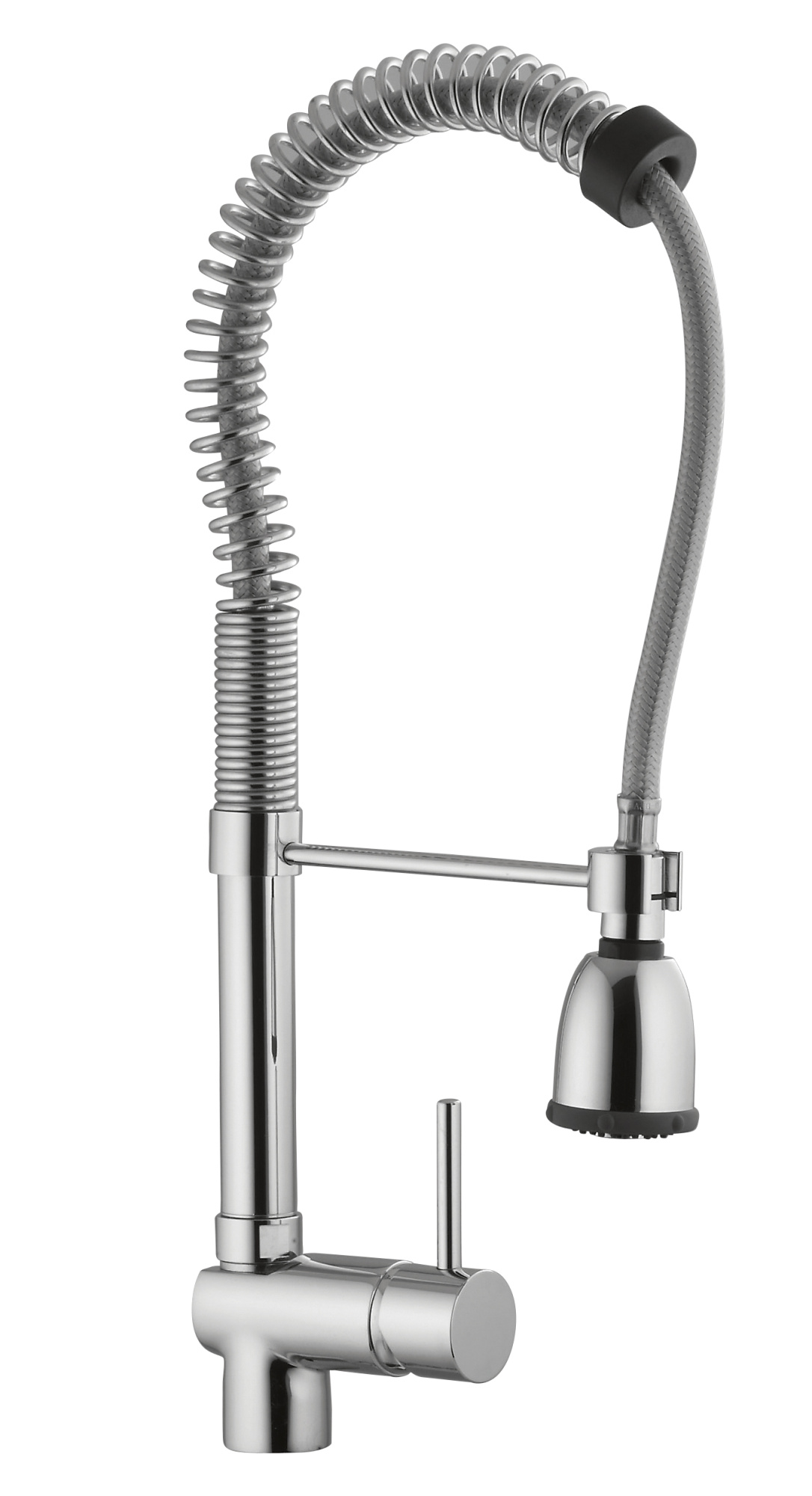 6550 Смеситель кухонный Giulini на одно отверстие с пружиной,  высотой 40 см, выдвижным душем (цвет - хром)